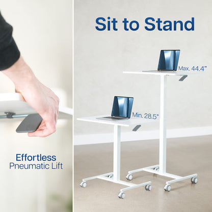 Mobile Pneumatic Lift Height Adjustable Workstation Cart