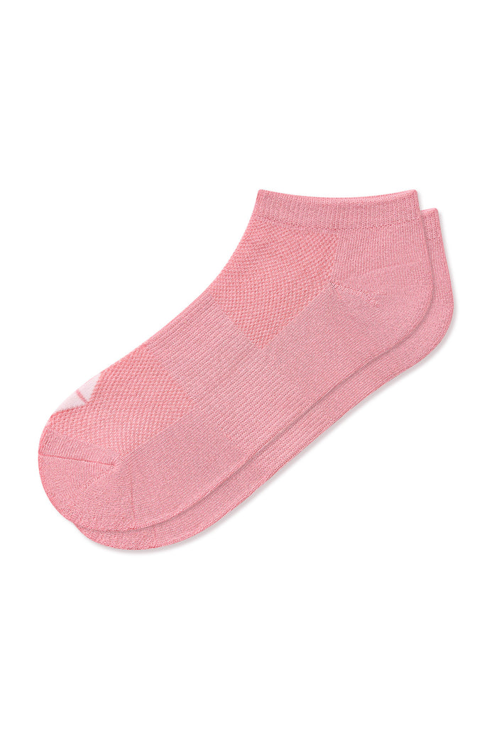 A single low-cut ankle sock in a soft, heathered light pink color, shown against a plain white background.