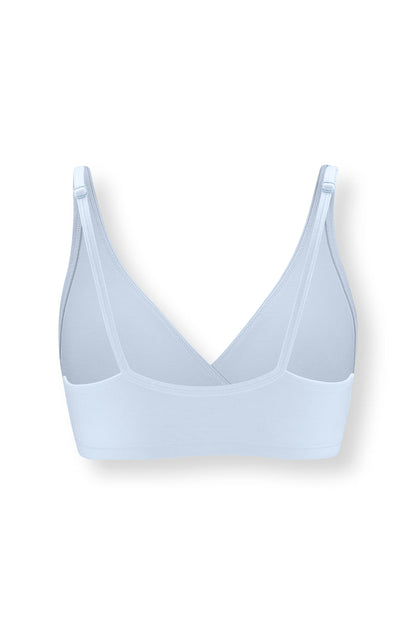 Women's Cross Front Bralette in Breeze on white background
