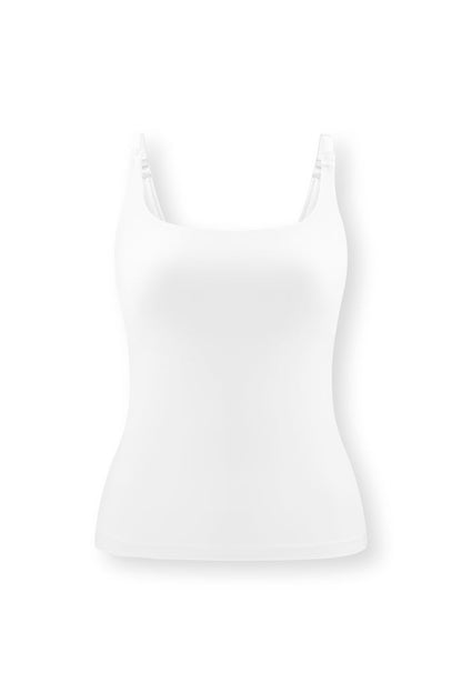 Women's Nursing Tank in Snow on white background