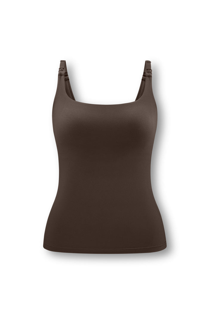 Women's Nursing Tank in Toffee on white background