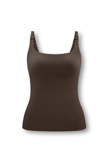 Women's Nursing Tank in Toffee on white background