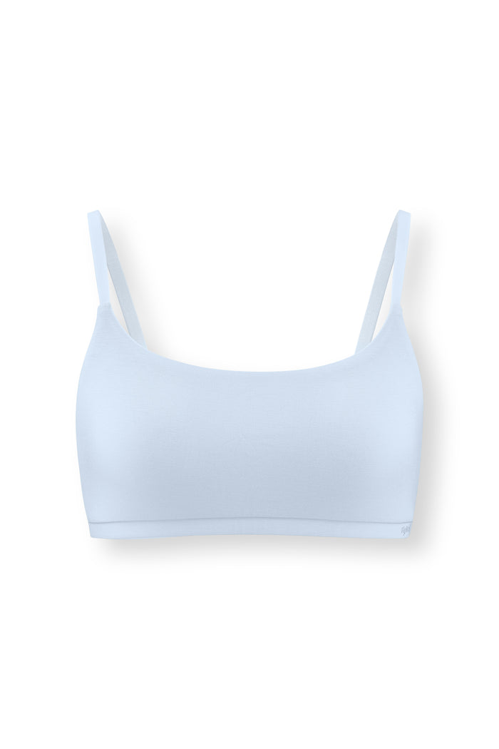 Women's Scoop Neck Bralette in Breeze on white background