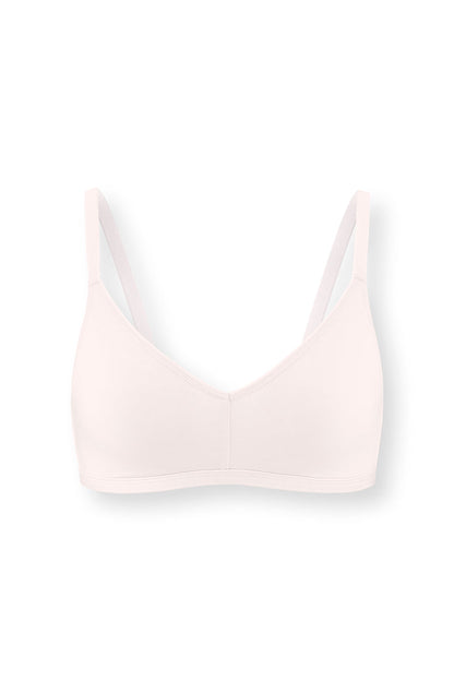 Women's V-Neck Bra in Blonde on white background