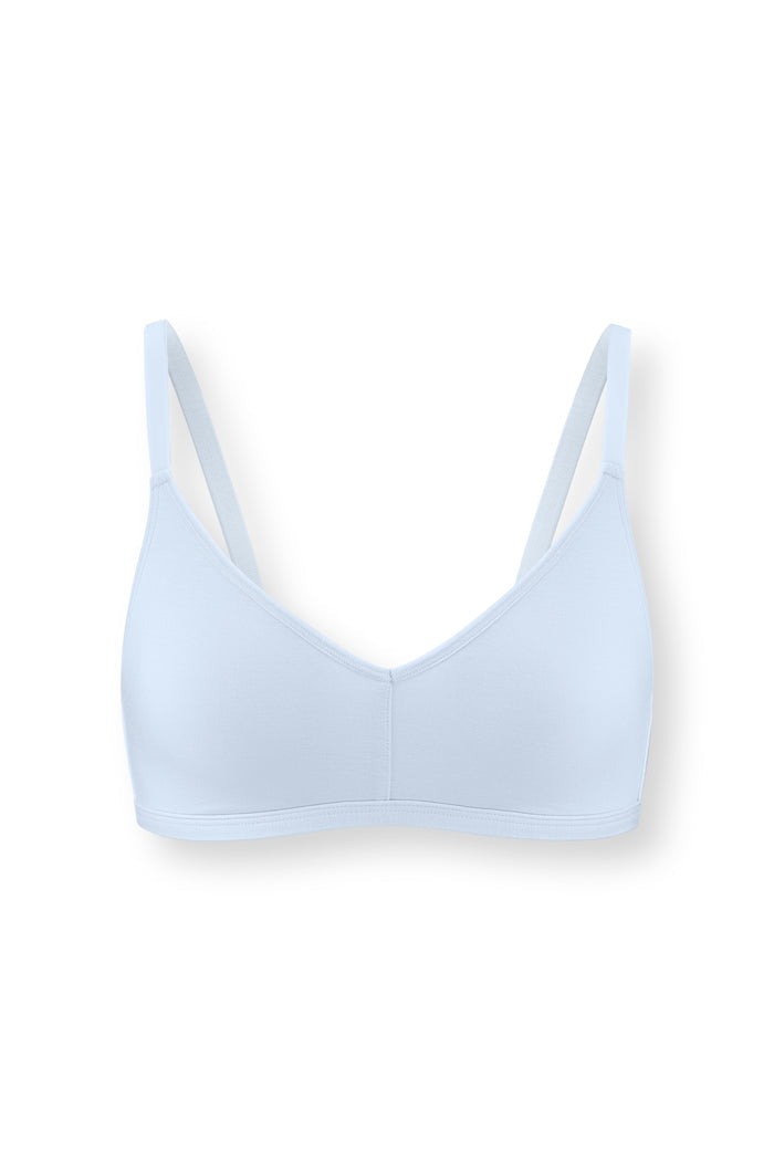 Women's V-Neck Bra in Breeze on white background