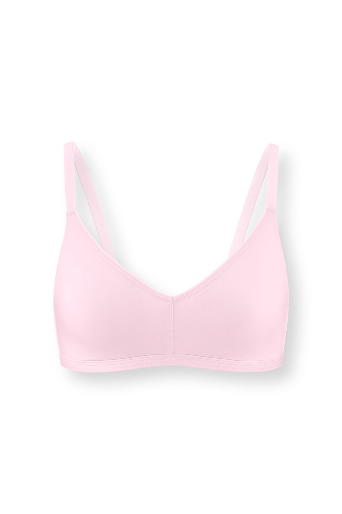 Women's V-Neck Bra in Peony on white background