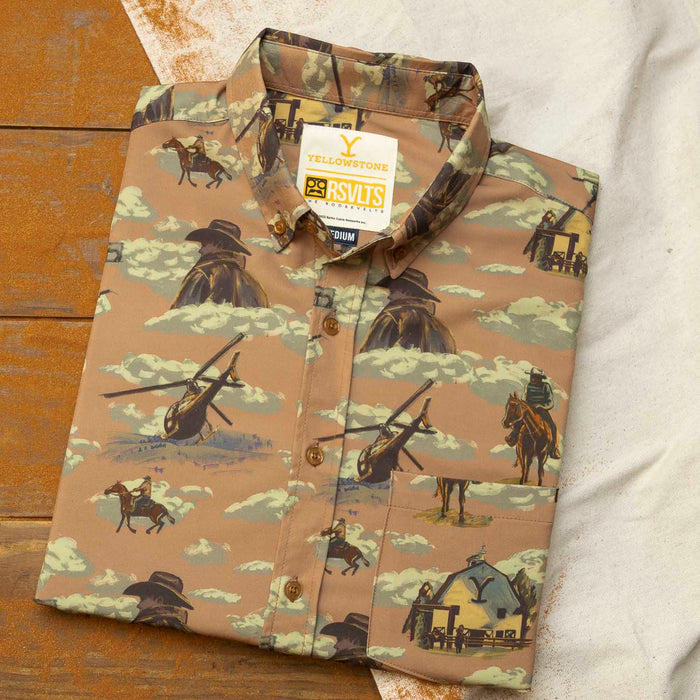 RSVLTS Yellowstone Short Sleeve Shirt Yellowstone "Dutton Ranch" – KUNUFLEX Short Sleeve Shirt